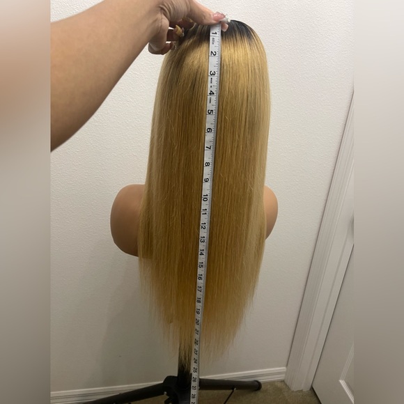 New! 20” 4x4 Lace Closure Wig, Human Hair Customized Ombre 4/27 - Picture 5 of 11